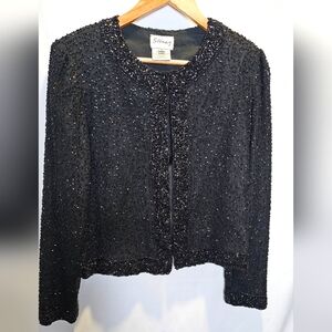 Stenay Vintage Black Silk Beaded Women's Jacket